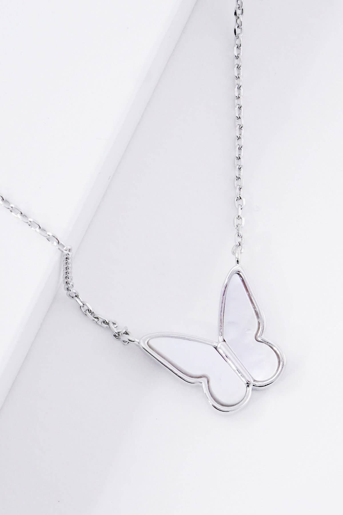White Shelled Butterfly Necklace