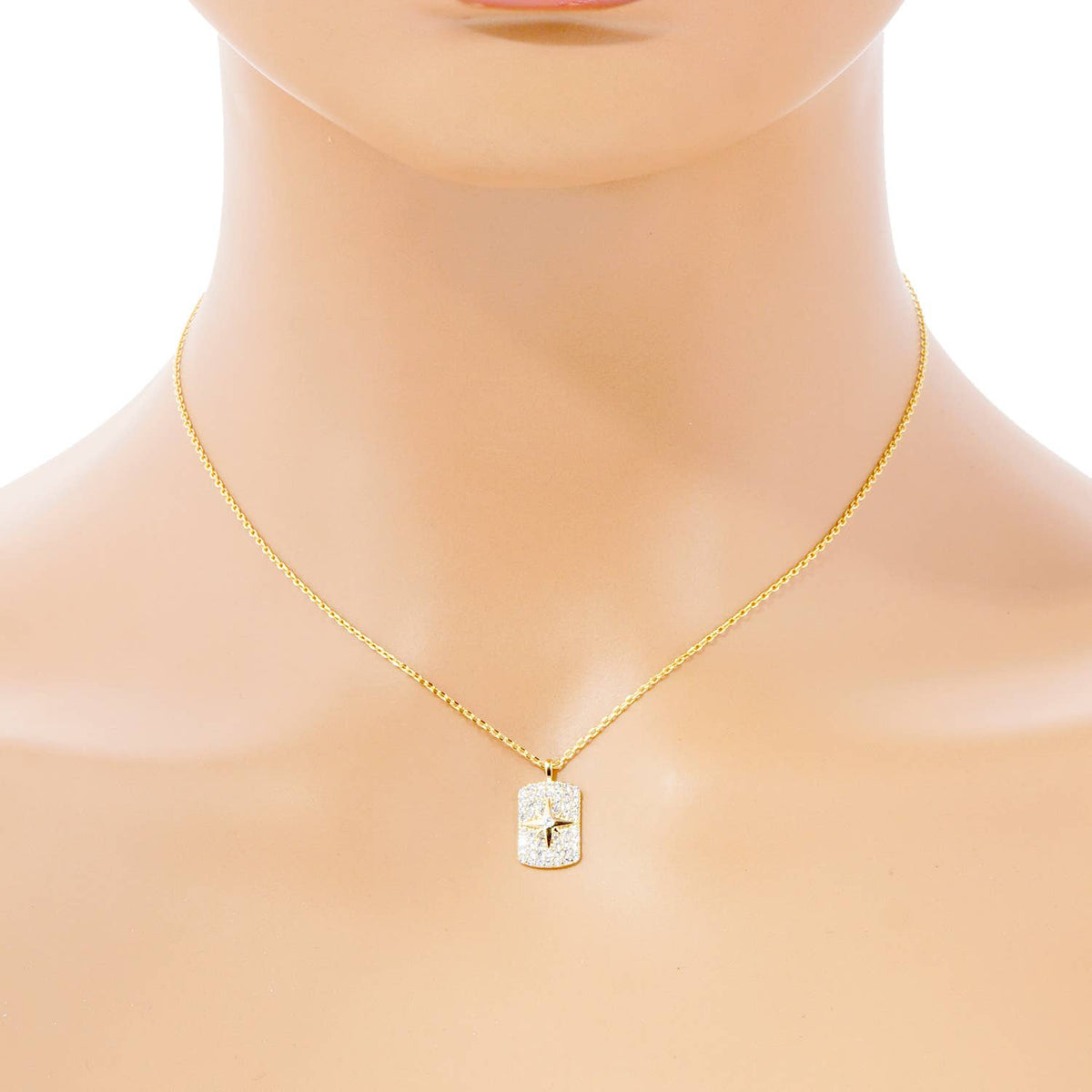 Gold Plated Pave Star Necklace
