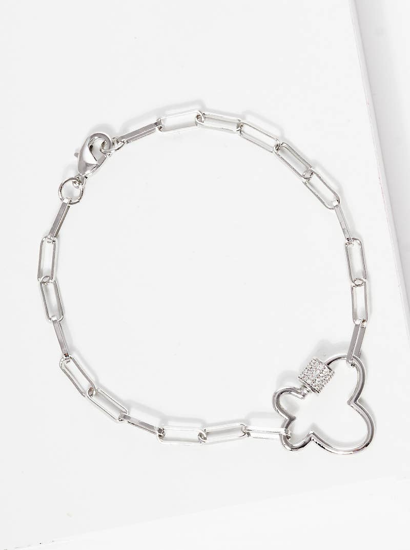 Minimalist Carabiner Clover Bracelet