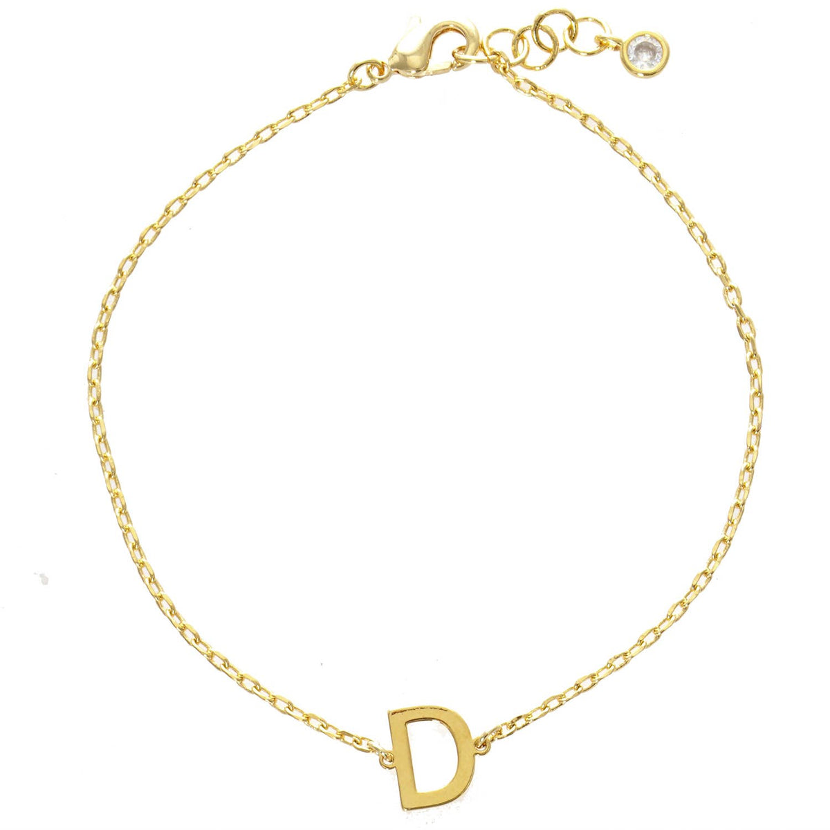 Gold Plated Initial Letter Bracelet