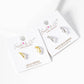 Dainty Pave Cubic Zirconia & Double Pearl Open Hoop Earrings