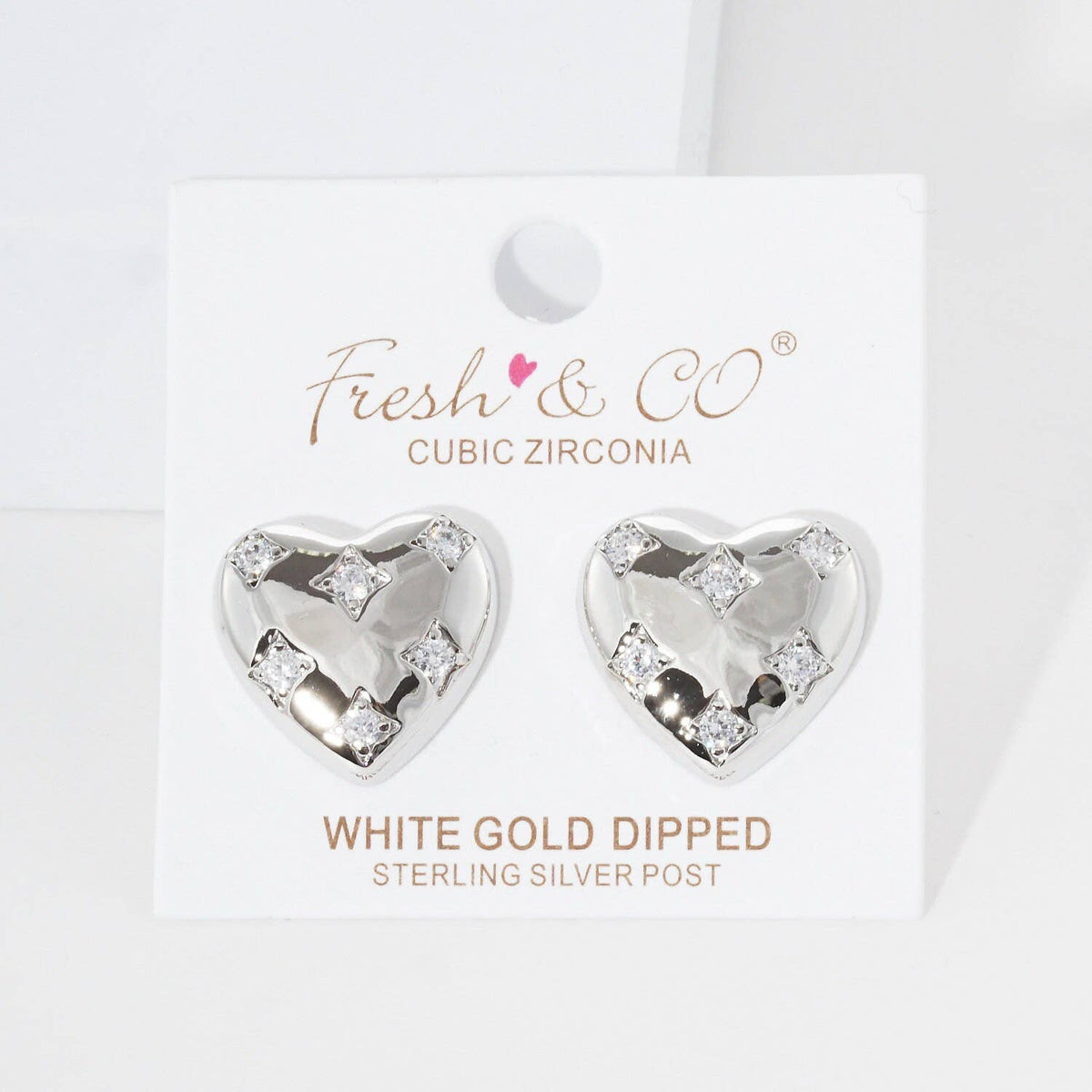 Gold Heart Shaped Post Earrings