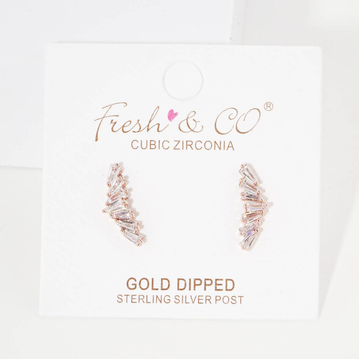 Cubic Zirconia Baguette Ear Crawlers