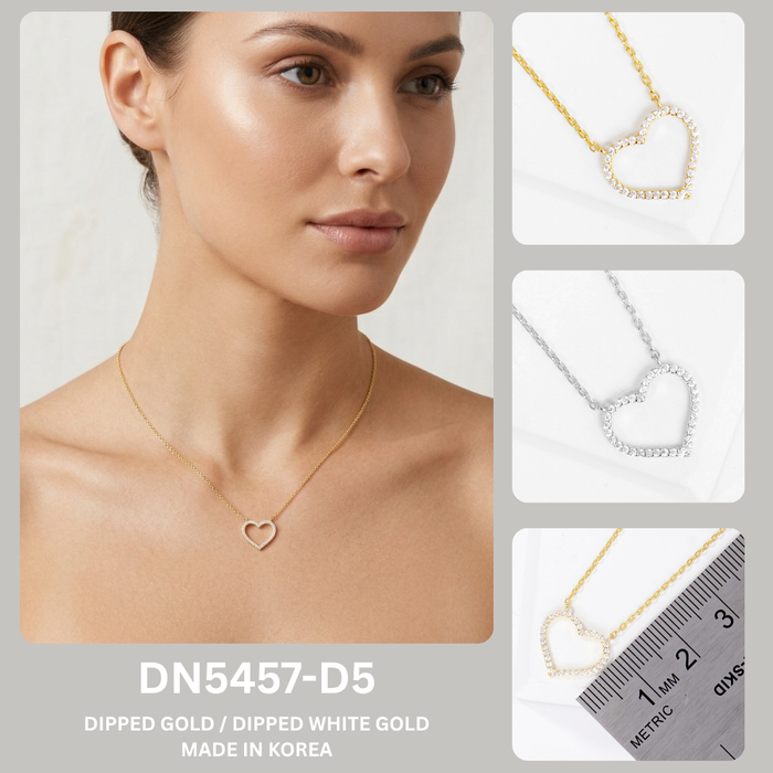 Pave Heart Pendant Necklace