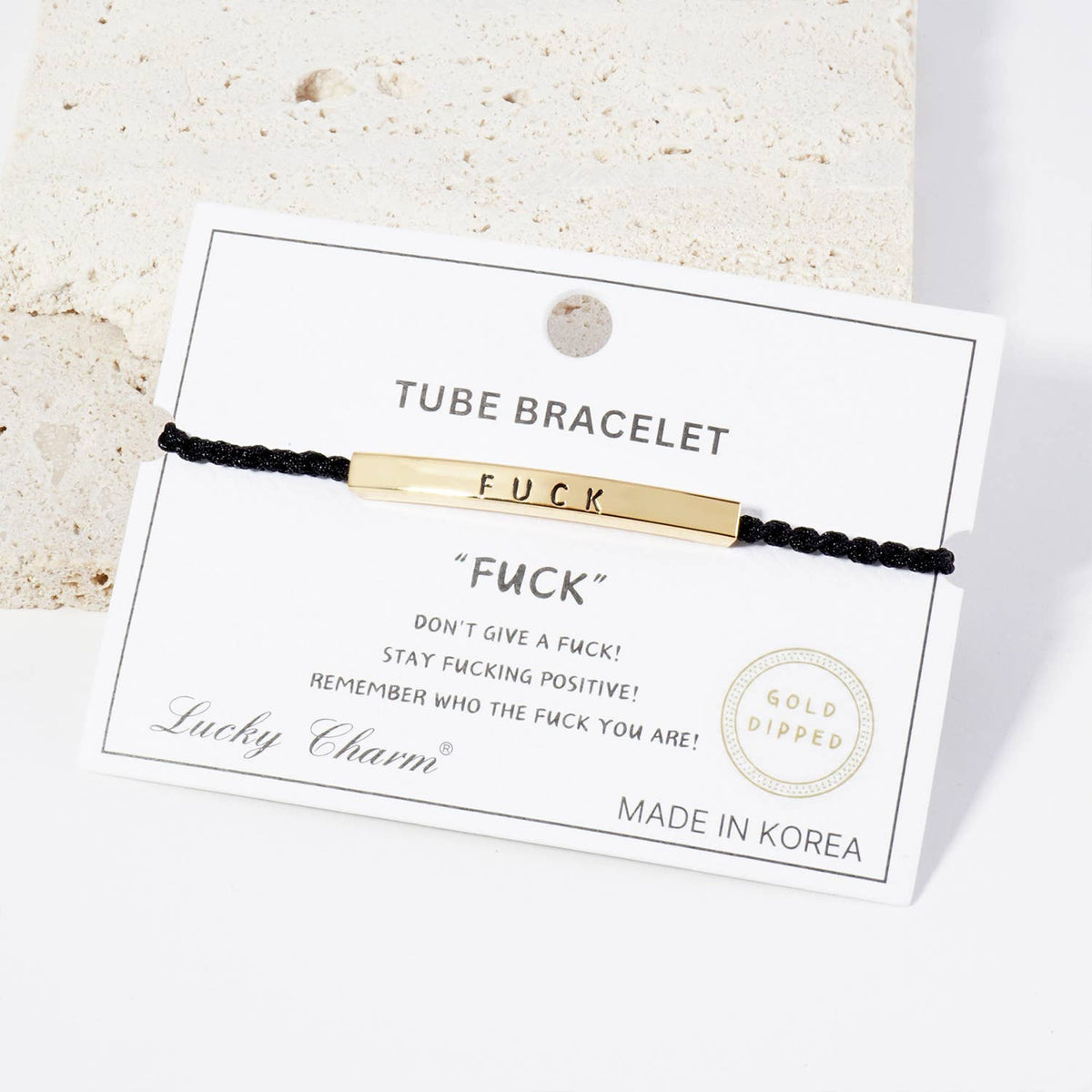 Inspirational Messages "Fuck" Tube Bar Bracelet