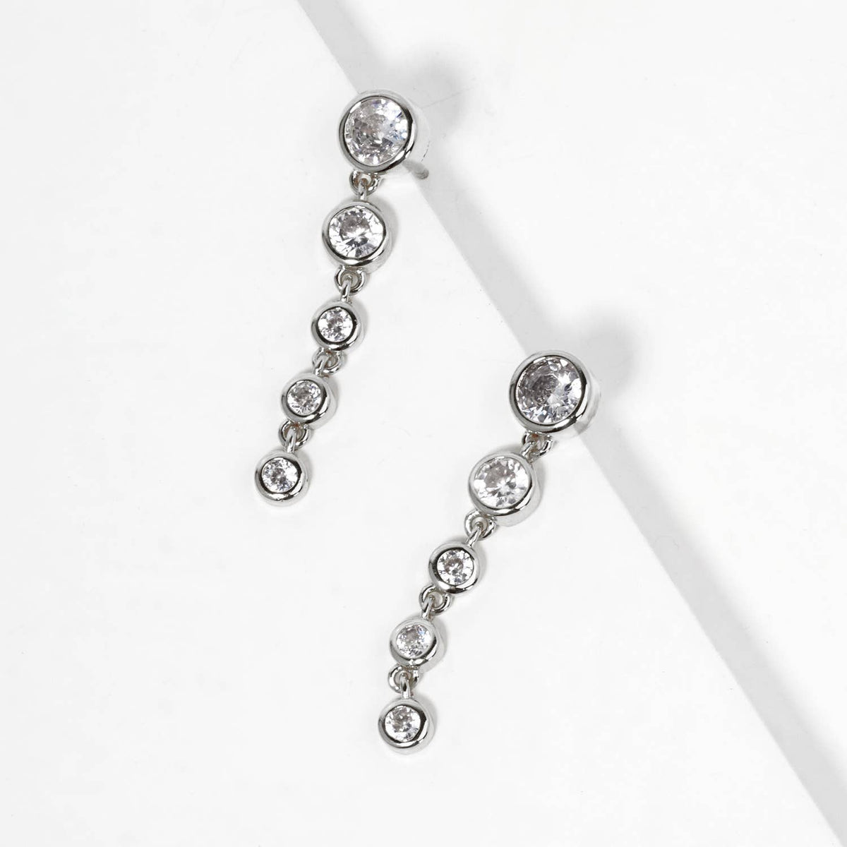 Dazzling Bezel-Set Cubic Zirconia Drop Earrings
