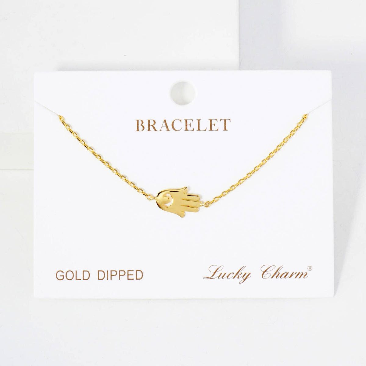 Spiritual-Theme Sideways Hamsa Chain Bracelet