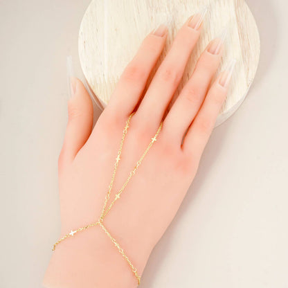 Religious-Theme Satellite Delicate Cross Hand-Chain Bracelet