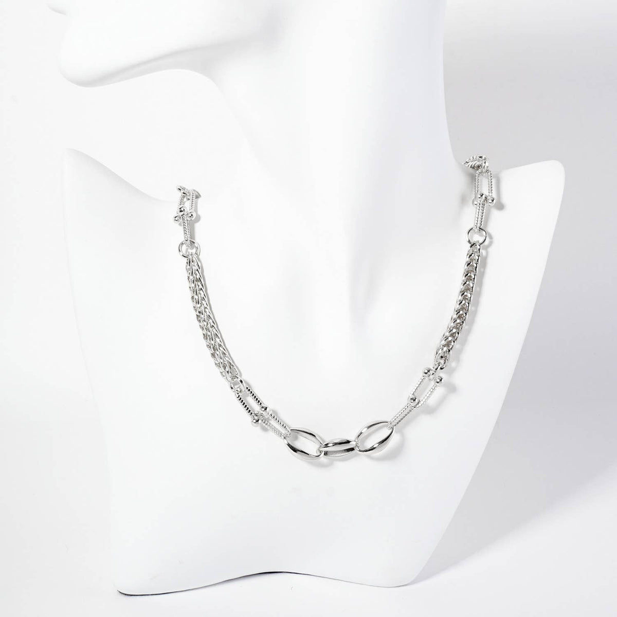 Three Oval-Chain Accents HardWear-Chain Necklace