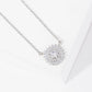 Cubic Zirconia Starburst Halo Pendant Necklace
