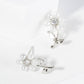 Pearl Cubic Zirconia Flower Stud Earrings / 18K Gold Dipped