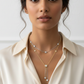 Minimalist CZ Multi-Strand Tassel Y-Necklace