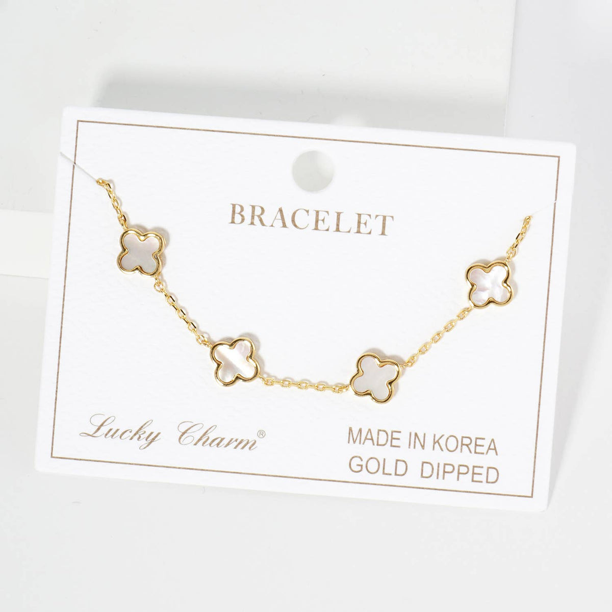 Elegant Clover Charm Chain Bracelet