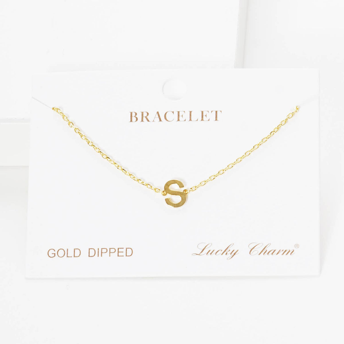 Gold Plated Initial Letter Bracelet