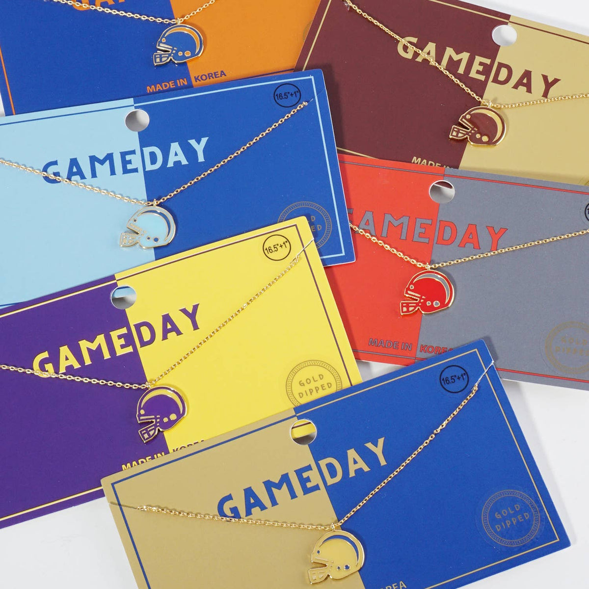18K GOLD ENAMEL FOOTBALL HELMET PENDANT GAME DAY NECKLACE