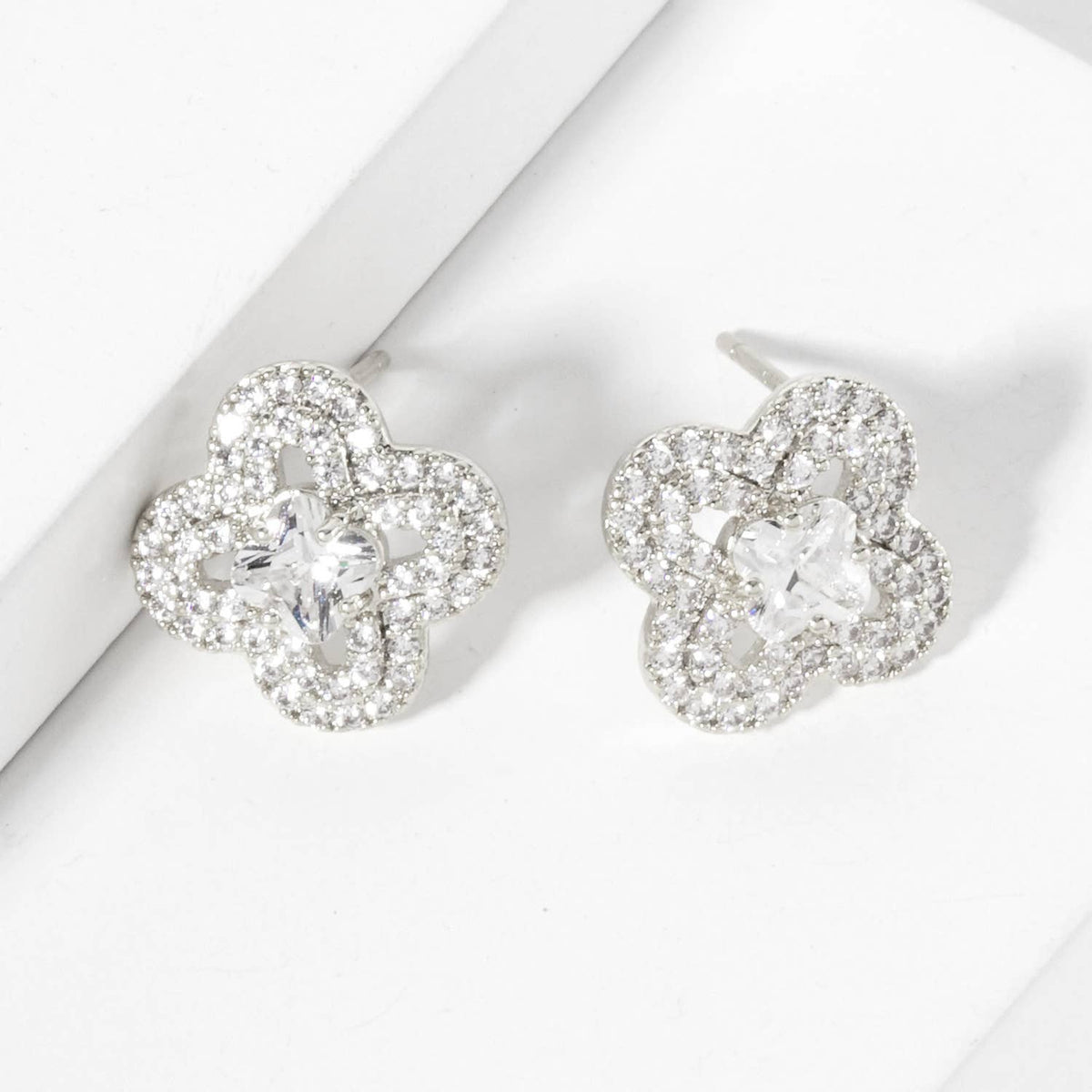 2mm Quatrefoil 18K-Gold-Dipped Stud Earrings