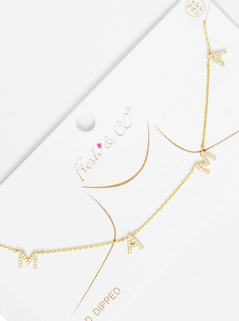 Gold Mama Initial Spaced Necklace