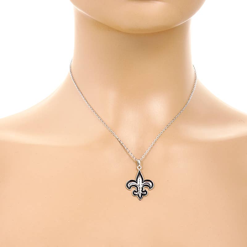 Gold Plated Fleur De Lis Charm Necklace