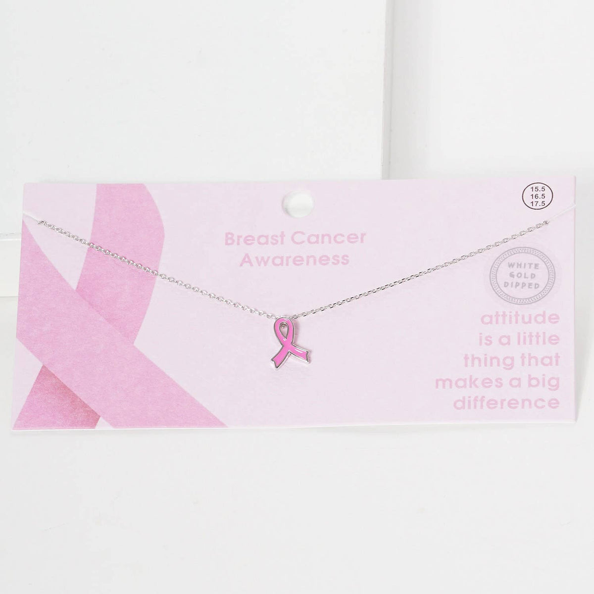 Breast Cancer Awareness Ribbon Necklace