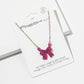 Enamel Crystal Bow Pendant Necklace – Pavé Bow on Chain