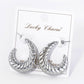 30mm Hollow Croissant Hoop Earrings / 18K Gold Dipped