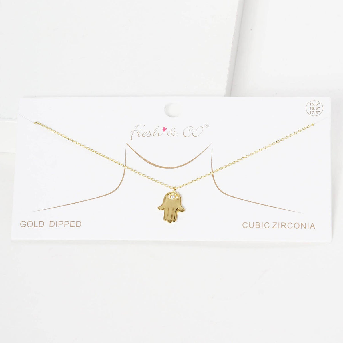 Gold Plated Hasma Hand Necklace