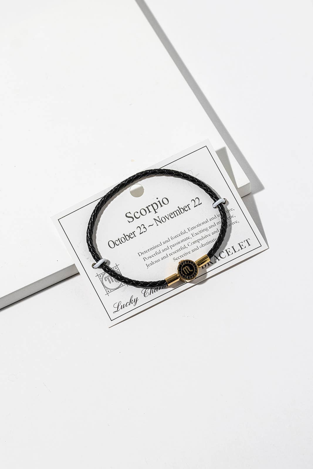 Zodiac Code Collection Braided Leather Charm Bracelet
