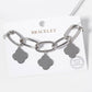 18K Gold Plated Chunky Link Bracelet with Clover Charms