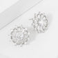 Round Stud Earrings with Various-Shaped CZ-Stones EARRING
