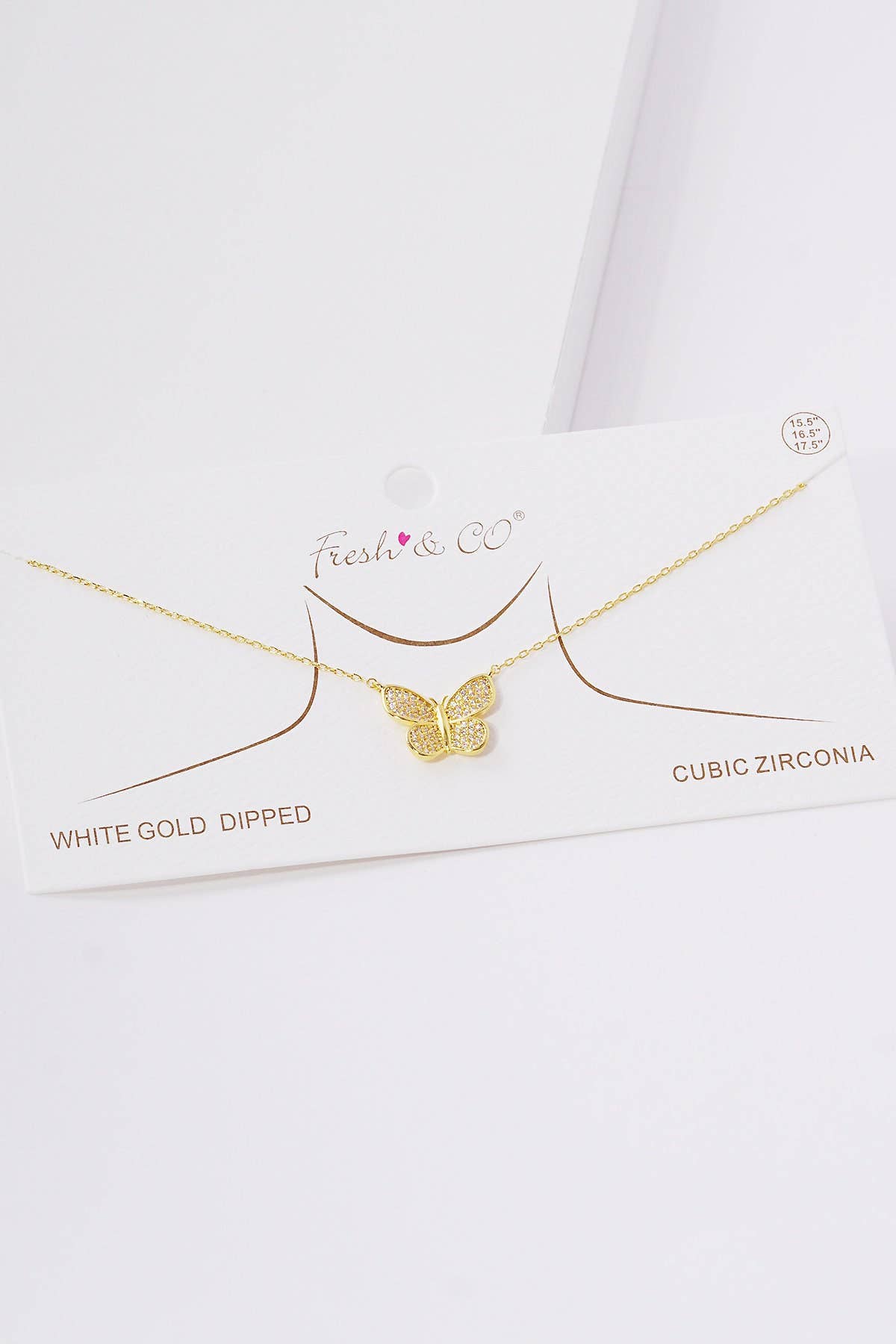 Gold Cubic Filled Butterfly Necklace