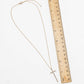 Long Crystal Cross Pendant Necklace – Full-Pavé Cross