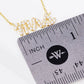 Gold Cubic Mrs. Cursive Necklace