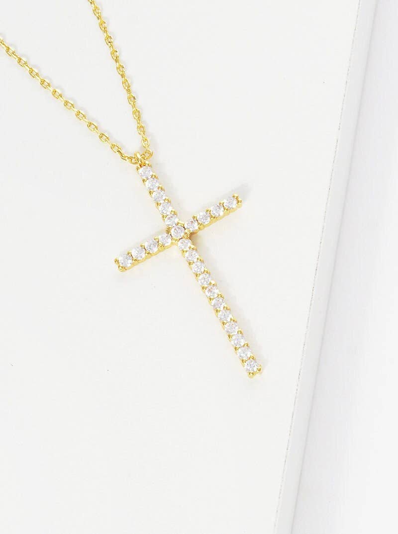 Gold Cubic Filled Cross Necklace