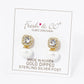 18K GOLD DIPPED PEARL DROP CUBIC ZIRCONIA STUD EARRINGS