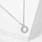 Minimalist Pave Circle Pendant Necklace