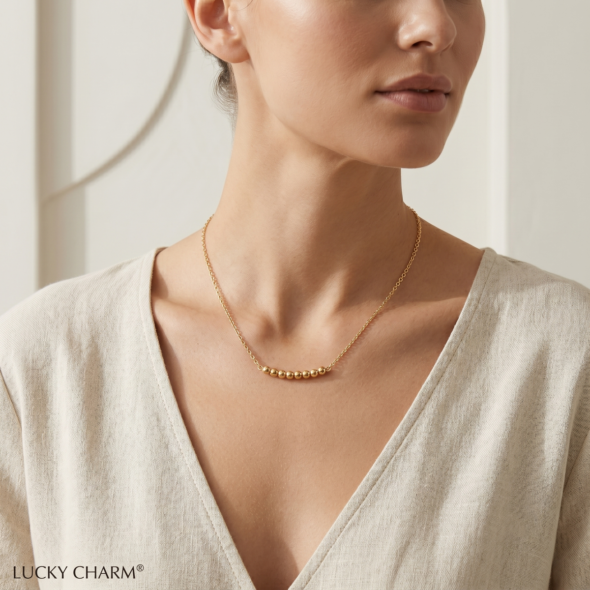 Minimalist Beaded Bridesmaid Necklace