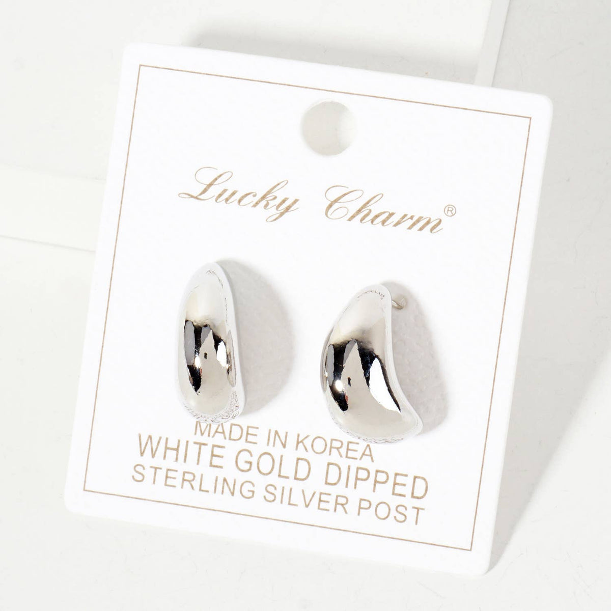 Polished Brass 20mm Puffy Hollow Teardrop Hoop Earrings