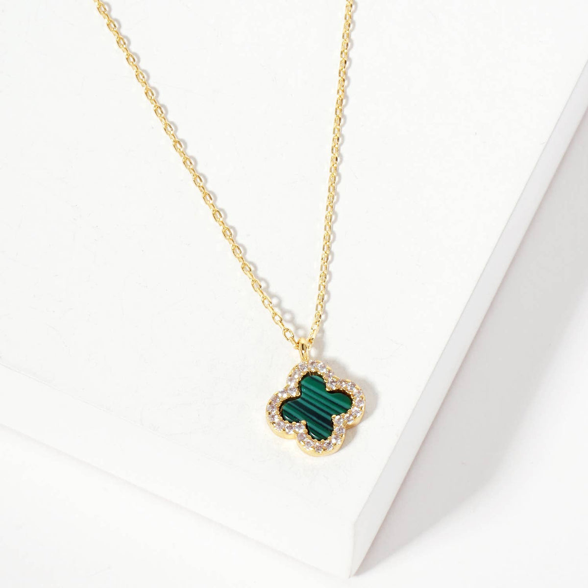 Pave-Set 11mm Quatrefoil Pendant Necklace