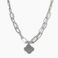 Mixed Link Chain Clover Pendant Necklace