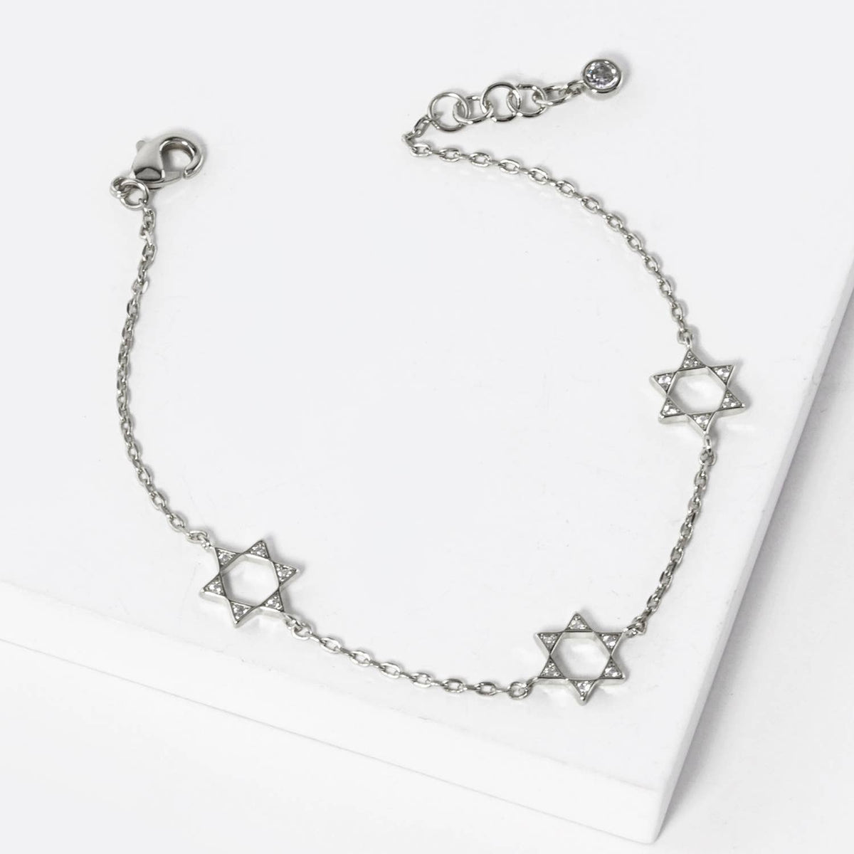 Celestial Star Station Bracelet with Cubic Zirconia Accents