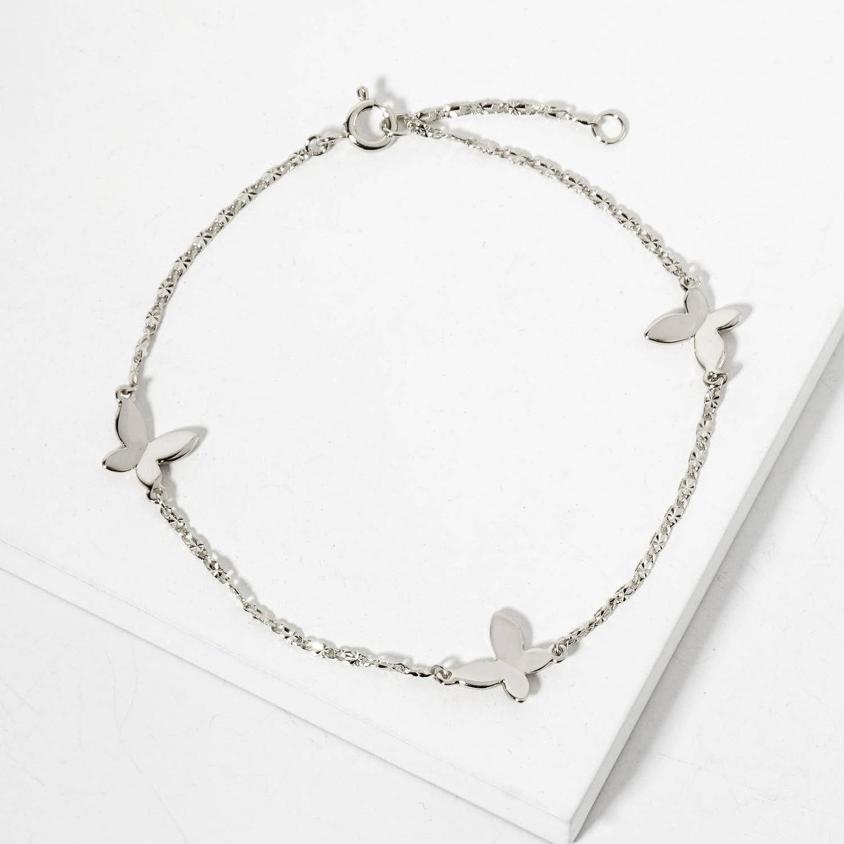Three Butterfly 18K-Gold-Dipped Polished Brass Bracelet