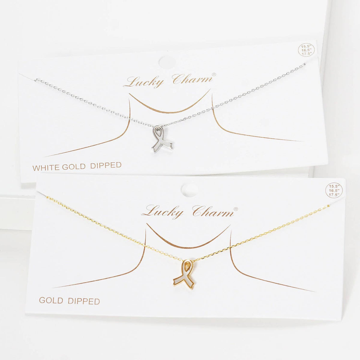 White Shelled Breast Cancer Awareness Necklace