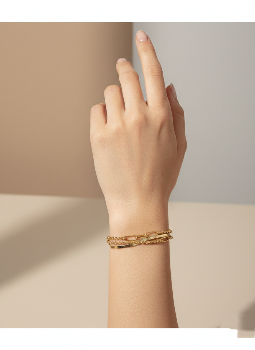 Minimalist Multi-Layered Chain Bracelet