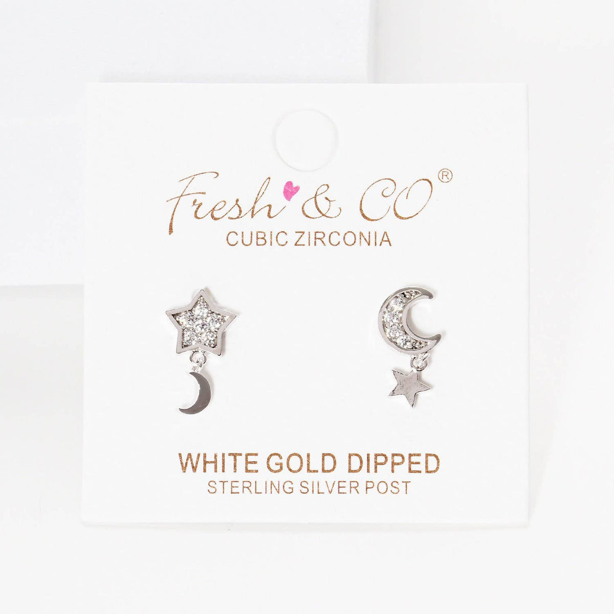 Gold Stars and Moon Dangle Earrings