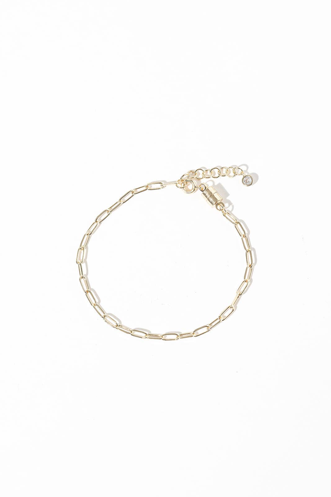 Minimalist Paperclip Chain Bracelet with Magnetic Clasp
