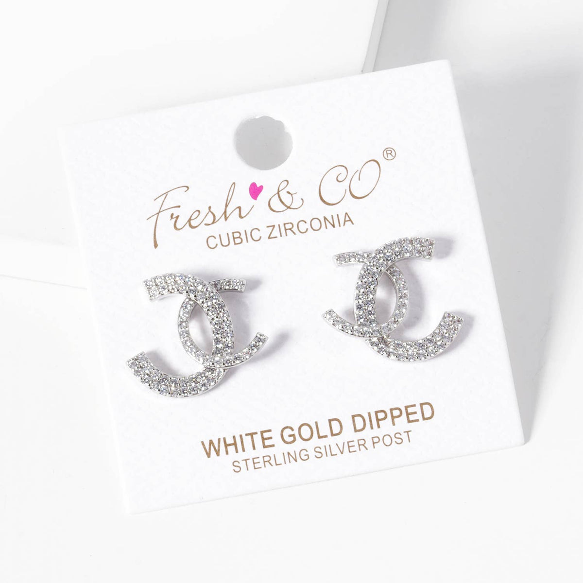 Dainty Interlocking Spiral Cubic Zirconia Stud Earrings
