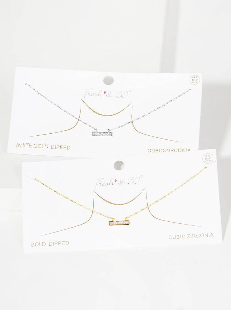 Gold Plated Dainty Mini Bar Necklace
