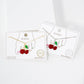 Enamel Cherry Charm Anklet in 18K Gold Plated Brass