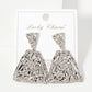 Polished Hammered-Texture Geometric Diamond-Shaped Earrings