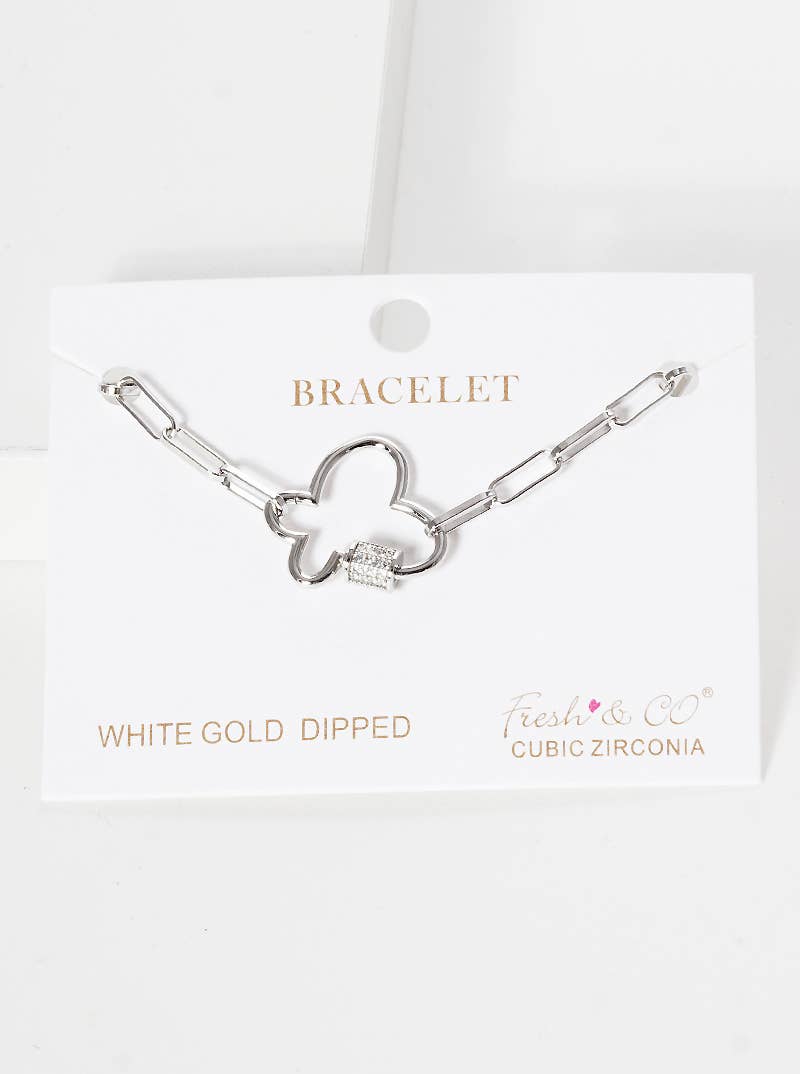 Minimalist Carabiner Clover Bracelet